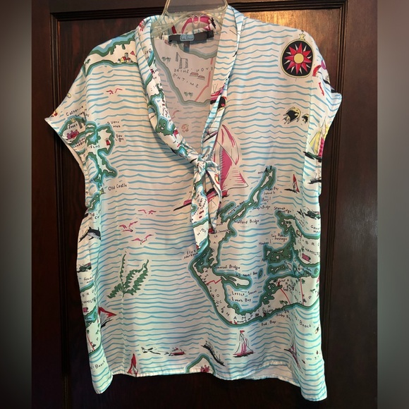 Eva Franco Nautical Silk top - Picture 1 of 1